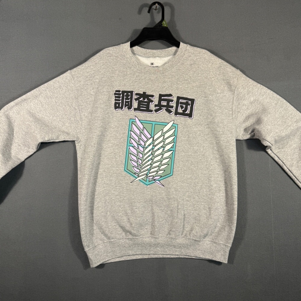 Ripple Junction Sweatshirt Unisex M Gray Attack on Titan Wings of Freedom Anime